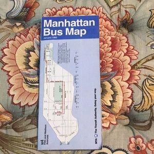 1993 NYCTA  MANHATTAN BUS MAP MTA NYC NEW YORK CITY TRANSIT AUTHORITY NY